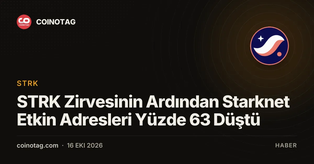 STRK zirvesinden sonra Starknet etkin adresleri yüzde 63 azaldı