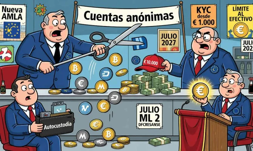 Criptomonedas privadas y cuentas anónimas quedarán prohibidas en la UE a partir de julio 2027
