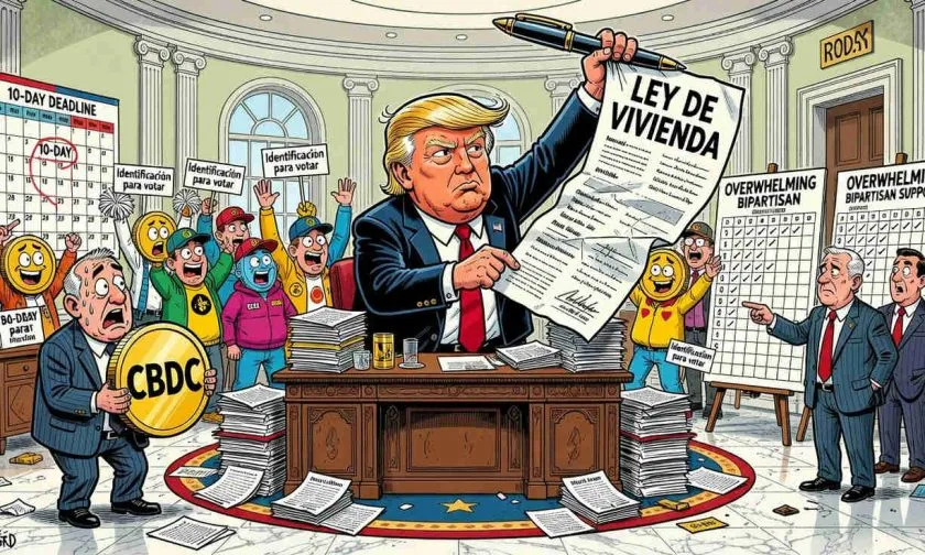 Trump frena una prohibición de CBDC en EE. UU. tras negarse a firmar ley de vivienda