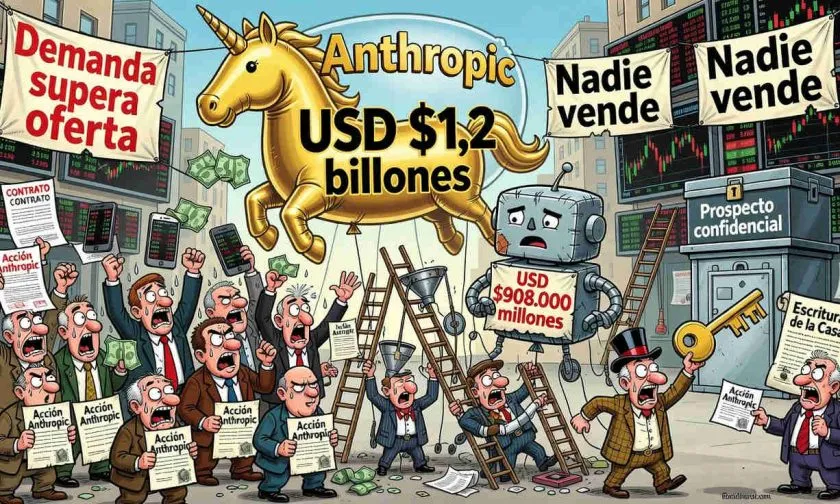 Anthropic alcanza una valoración secundaria de USD $1,2 billones y supera a OpenAI