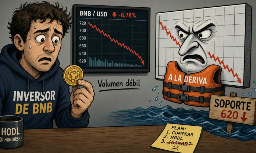 BNB se mantiene bajo sus medias móviles clave y presiona a la baja el 16 de octubre de 2026