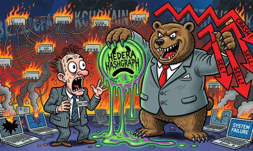 HBAR se derrumba un 7.44% mientras los datos en cadena muestran una creciente presión vendedora
