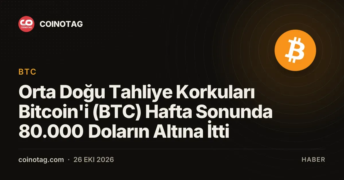 Orta Doğu tahliye haberleri Bitcoin fiyatını 80.000 dolar altına çekti