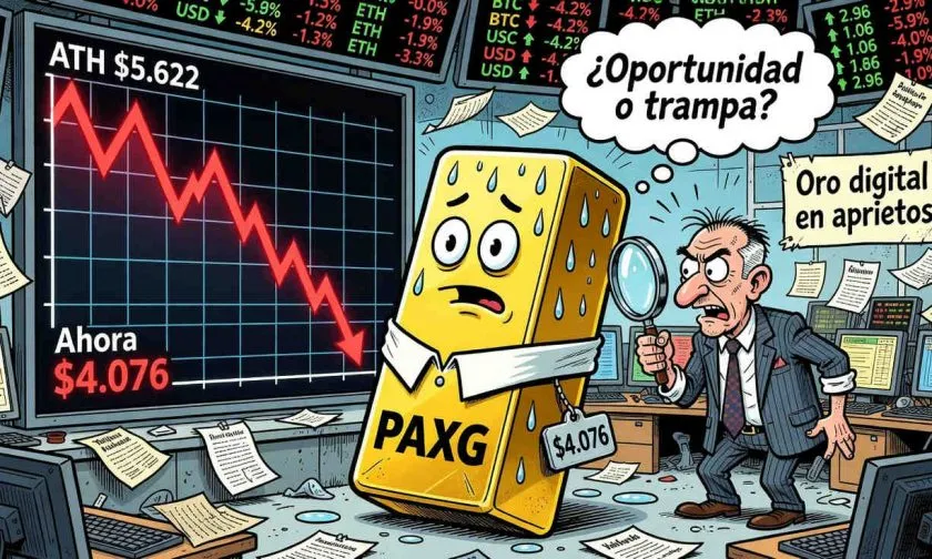$PAXG se tambalea: el oro tokenizado pierde un 27% desde su máximo y las ballenas mueven ficha