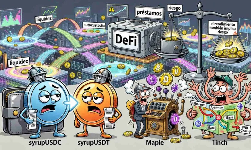 1inch incorpora syrupUSDC y syrupUSDT de Maple para ampliar acceso al crédito tokenizado