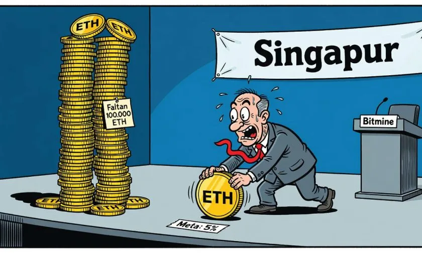 Bitmine cerca de 100.000 ETH de detener sus compras tras acumular 6 millones