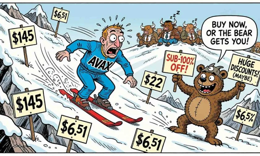 Avalanche (AVAX) se desploma a USD 6,51: ¿está el mercado ignorando una caída del 95% desde su ATH?