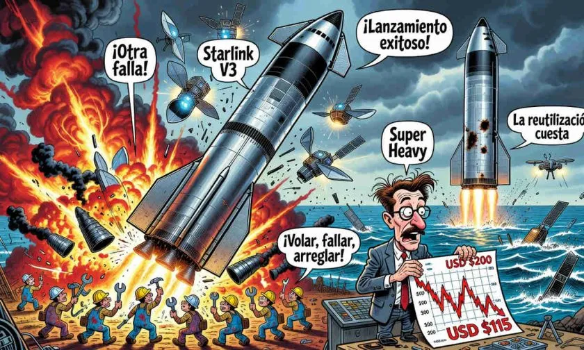 SpaceX lanza nuevos satélites Starlink V3, pero sufre otro fallo en el propulsor