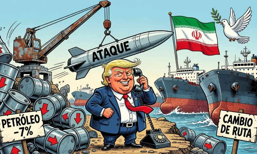 Petróleo se desploma 7% tras cancelación de ataque de Trump a Irán