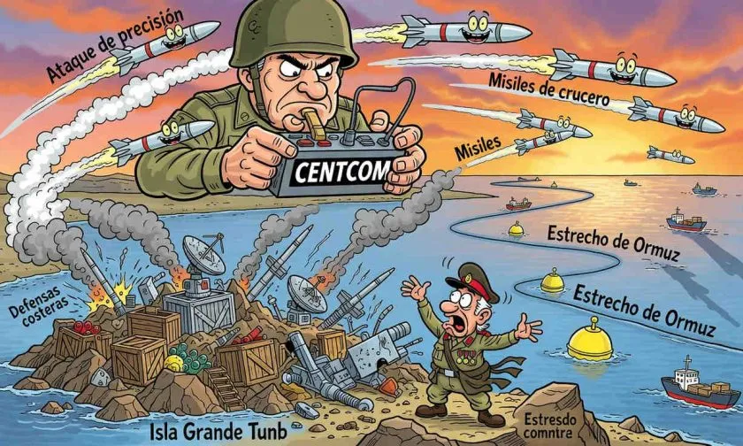 CENTCOM afirma que atacó defensas costeras y misiles iraníes en la Isla Grande Tunb