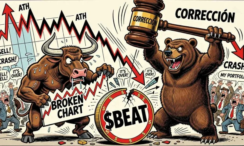 Audiera ($BEAT) se desploma un 8% en 24 horas mientras el volumen se evapora: ¿qué está pasando?