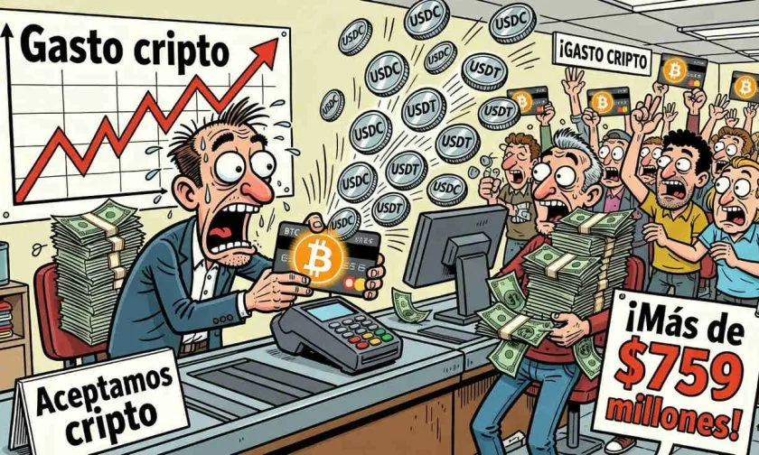 El gasto con tarjetas cripto supera los USD $759 millones y las stablecoins dominan