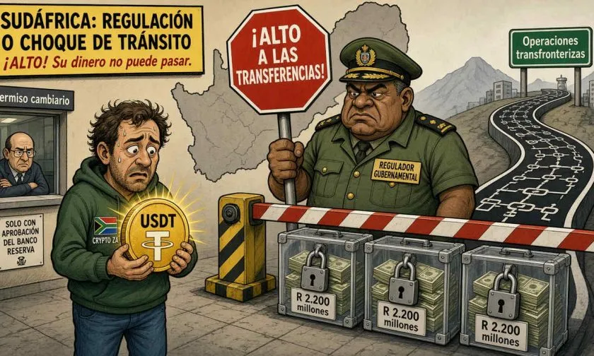 Sudáfrica frena operaciones cripto por USD $135 millones ante nuevas reglas cambiarias