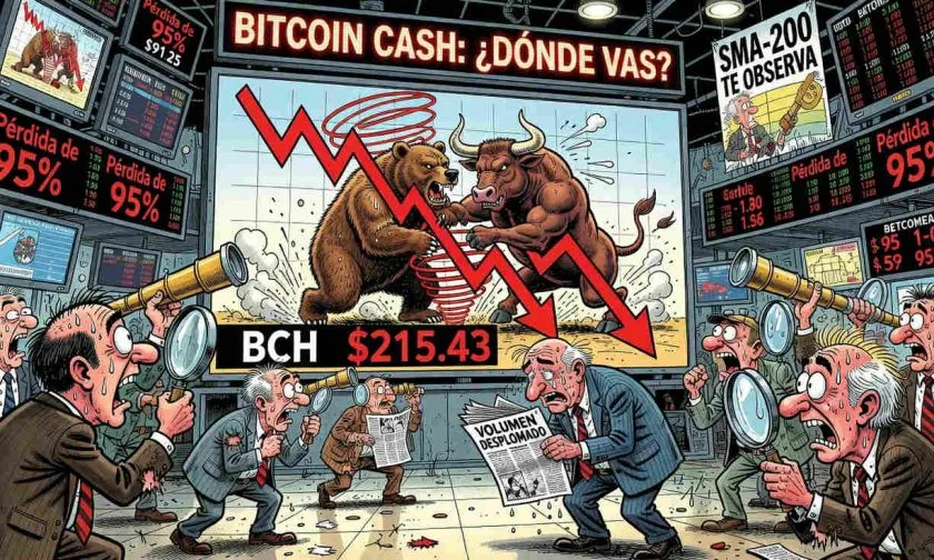 Bitcoin Cash se estabiliza en USD $215,43 mientras el volumen cae un 44%