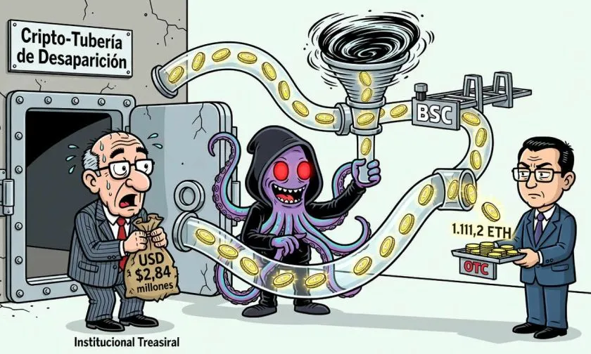 El grupo SquidSquad redirige 1.111,2 ether a mesas OTC tras un robo de 2,84 millones