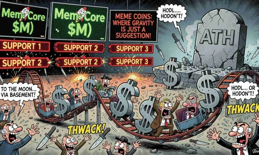 MemeCore ($M) rebota un 7% mientras el mercado evalúa su viabilidad tras caída del 74% desde máximos