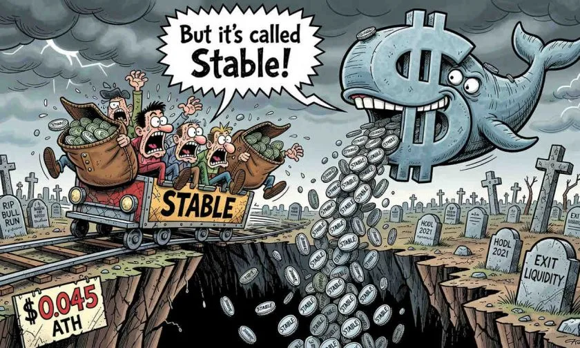 Stable (STABLE) lucha por no perder el piso de los $0,034 mientras el volumen se dispara