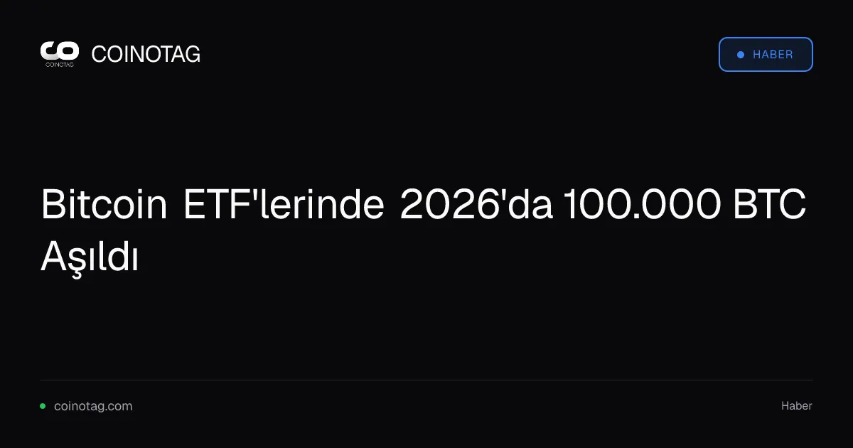 Bitcoin ETF'lerinde 2026'da 100.000 BTC Aşıldı