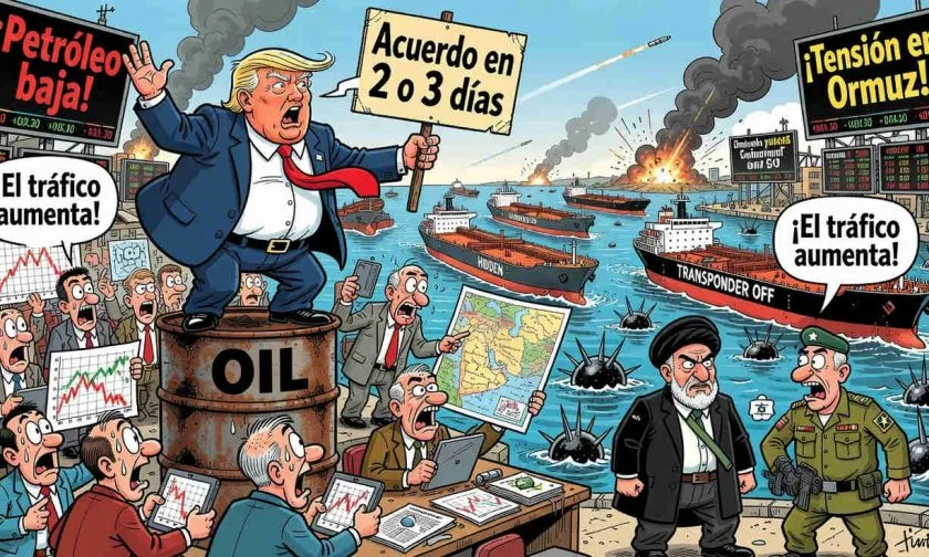 Petróleo cae tras señales de Trump sobre Irán, pero el riesgo en Ormuz sigue intacto