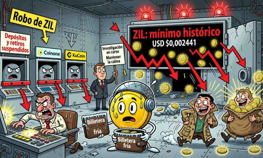 Zilliqa reporta robo de ZIL en una billetera fría, exchanges pausan retiros y token se hunde