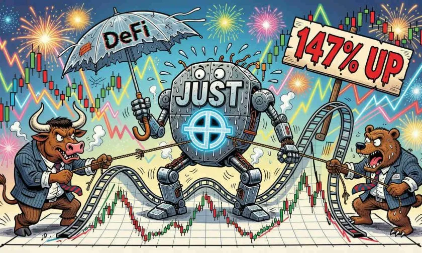 JST consolida en zona de $0.08 tras ganancia anual del 147% y caída mensual del 10%