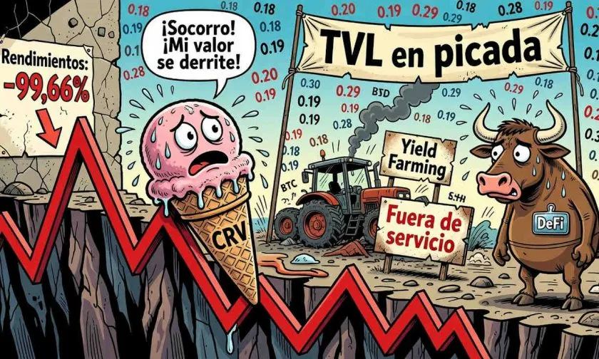 CRV al borde del colapso: el token de Curve DAO cerca de mínimos históricos