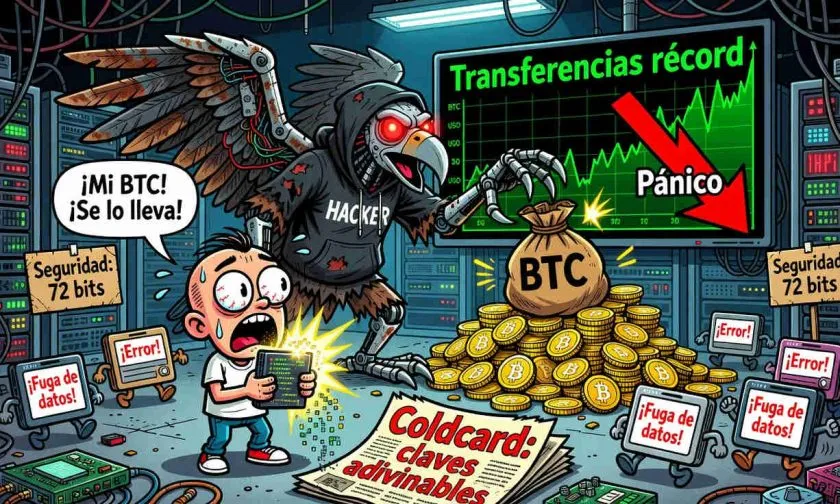 Coldcard pierde USD $114 millones: usuarios huyen de billeteras con falla de seguridad