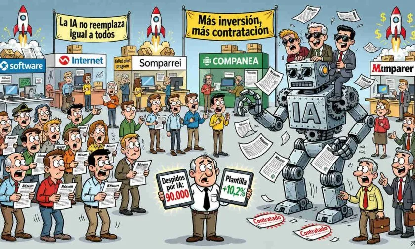 Debate sobre IA y empleo se complica: las empresas que más invierten también contratan más