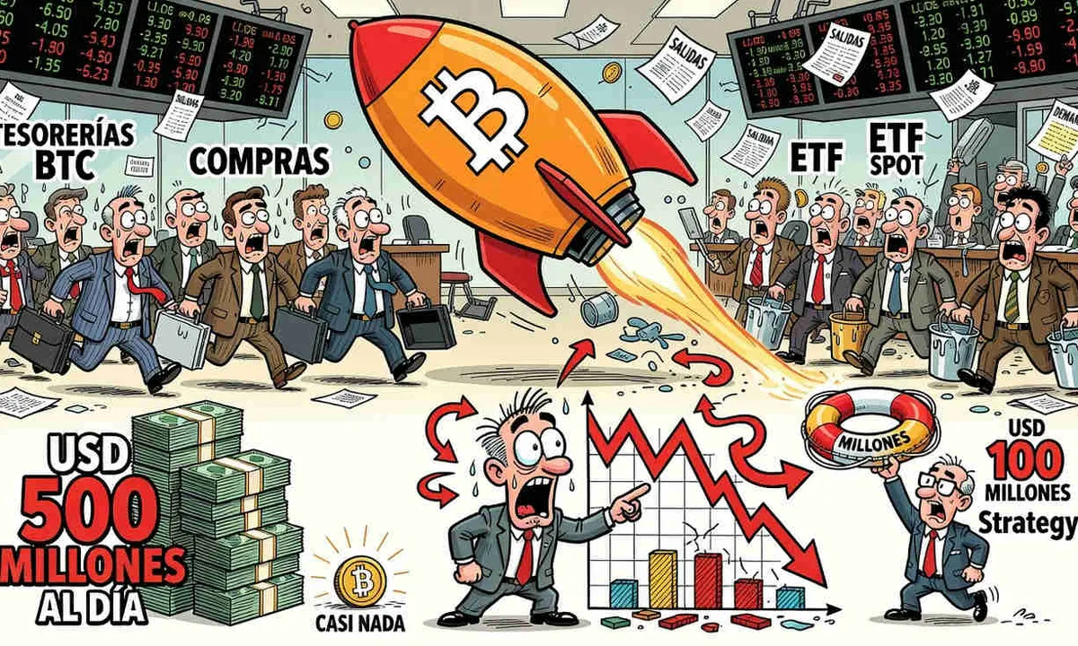 Compra corporativa de Bitcoin se desploma de USD $500 millones diarios a casi cero
