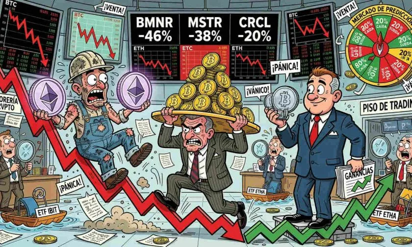 Acciones de Bitmine se hunden 46% en 2026, mientras Circle resiste mejor y Strategy divide a Wall Street