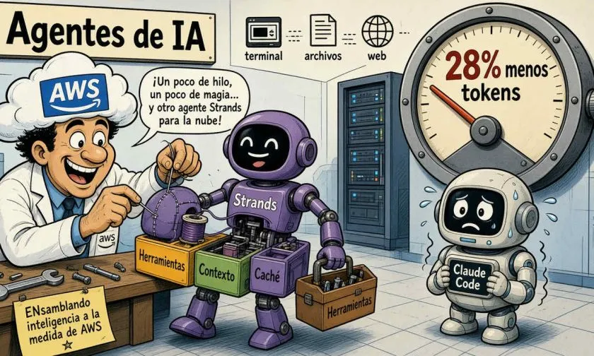 Strands de AWS promete ahorro del 28% en tokens respecto a Claude Code y Codex