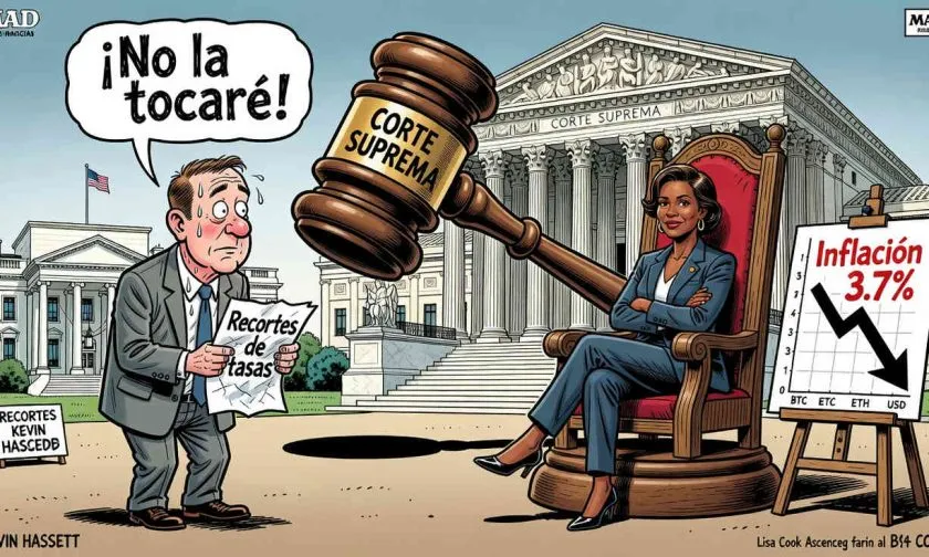 Hassett asegura que Lisa Cook permanecerá en la Fed tras fallo de la Corte Suprema