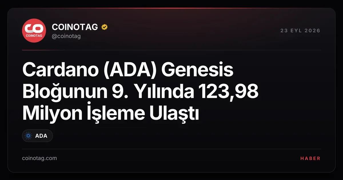 Cardano 9 yılda 123,98 milyon işlem ve 2.890 stake havuzu kaydetti