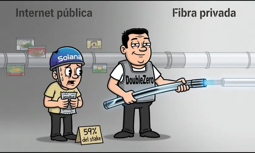 DoubleZero conecta cerca del 59% del stake de Solana con una red privada de fibra