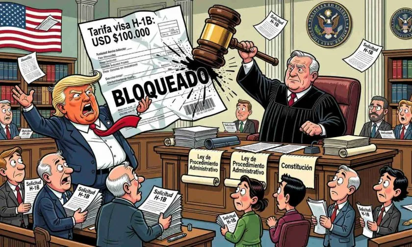 Tribunal frena tarifa de USD $100.000 para visas H-1B impulsada por el presidente Trump