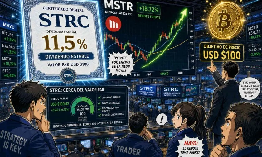 Strategy mantiene en 11,5% el dividendo de STRC mientras MSTR rompe racha bajista