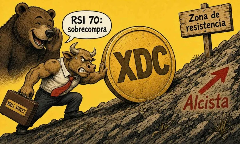 XDC Network alcanza sobrecompra tras tres semanas de fuertes ganancias