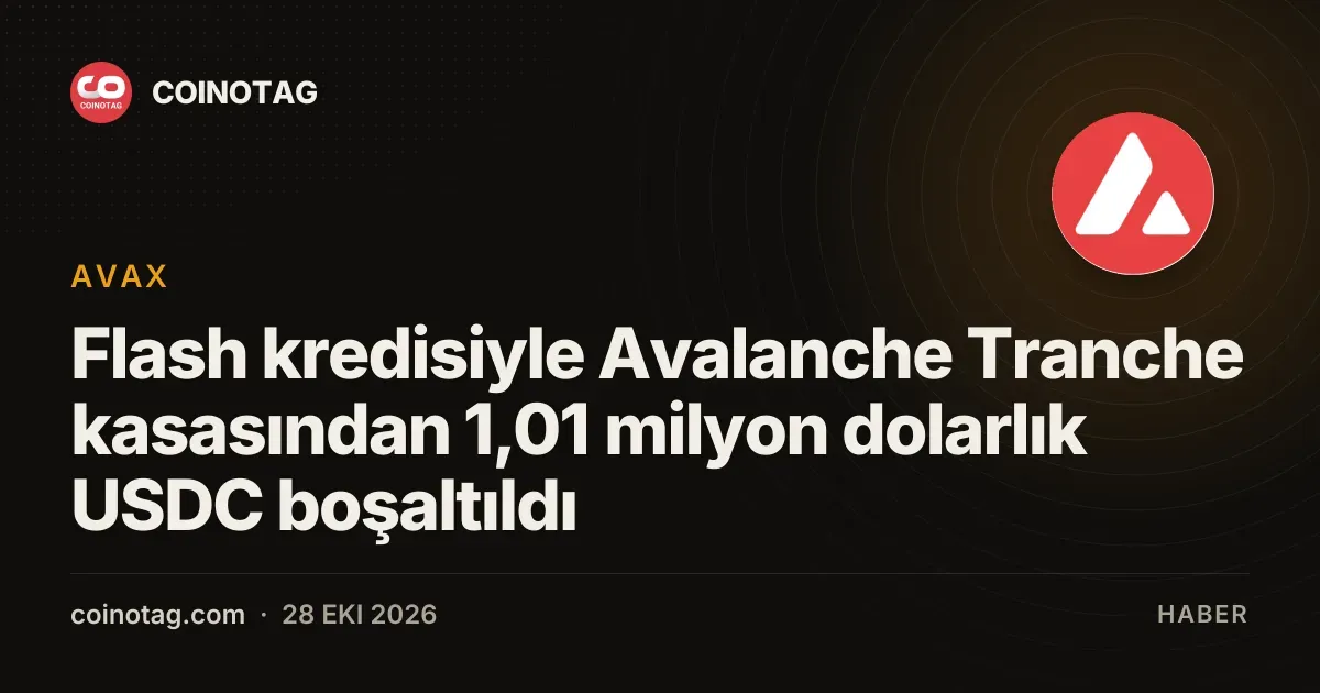 Flash kredisiyle Avalanche Tranche kasasından 1,01 milyon dolarlık USDC boşaltıldı