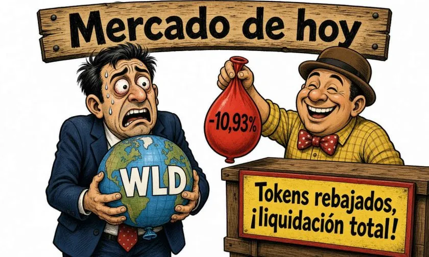 Worldcoin (WLD) cae 10,93% mientras el volumen diario se dispara