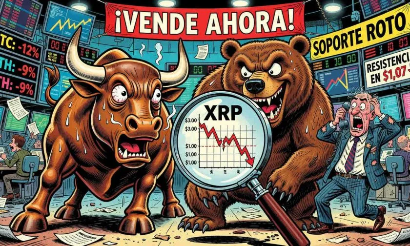 XRP cae a $1,06, acumulando pérdidas del 63% en un año