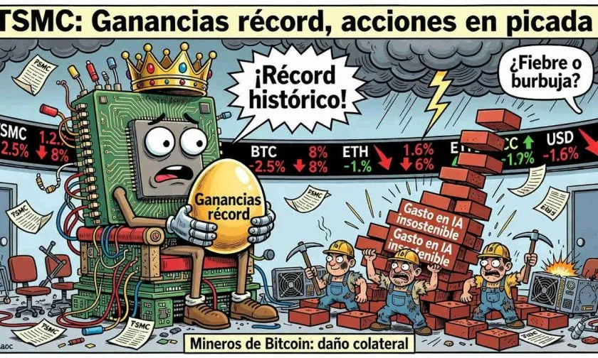 TSMC bate récord de ganancias pero sus acciones caen: el escepticismo por la IA golpea a los mineros de Bitcoin