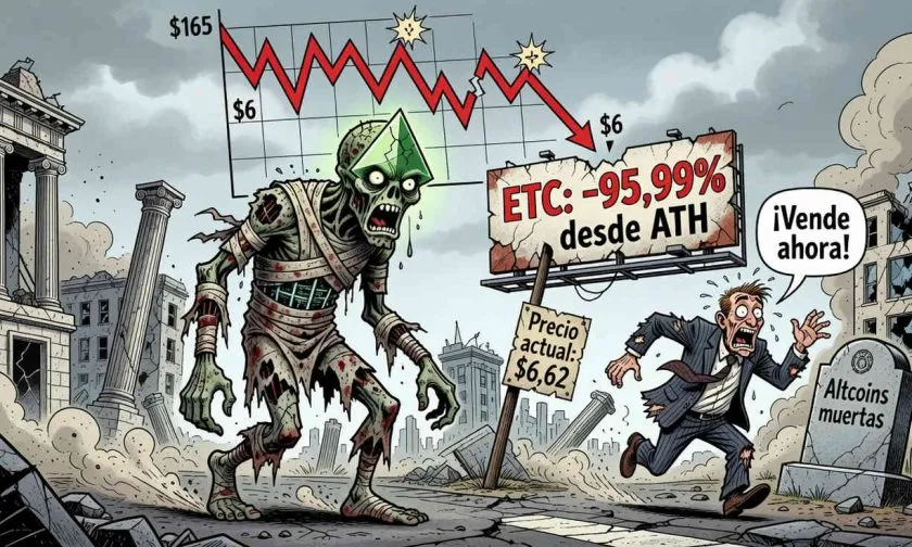 Ethereum Classic (ETC) se arrastra bajo USD $7 y todas las medias móviles: ¿fin de la esperanza alcista?