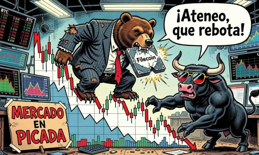 Filecoin (FIL) muestra leve repunte del 0,82% pero sigue en baja estructural