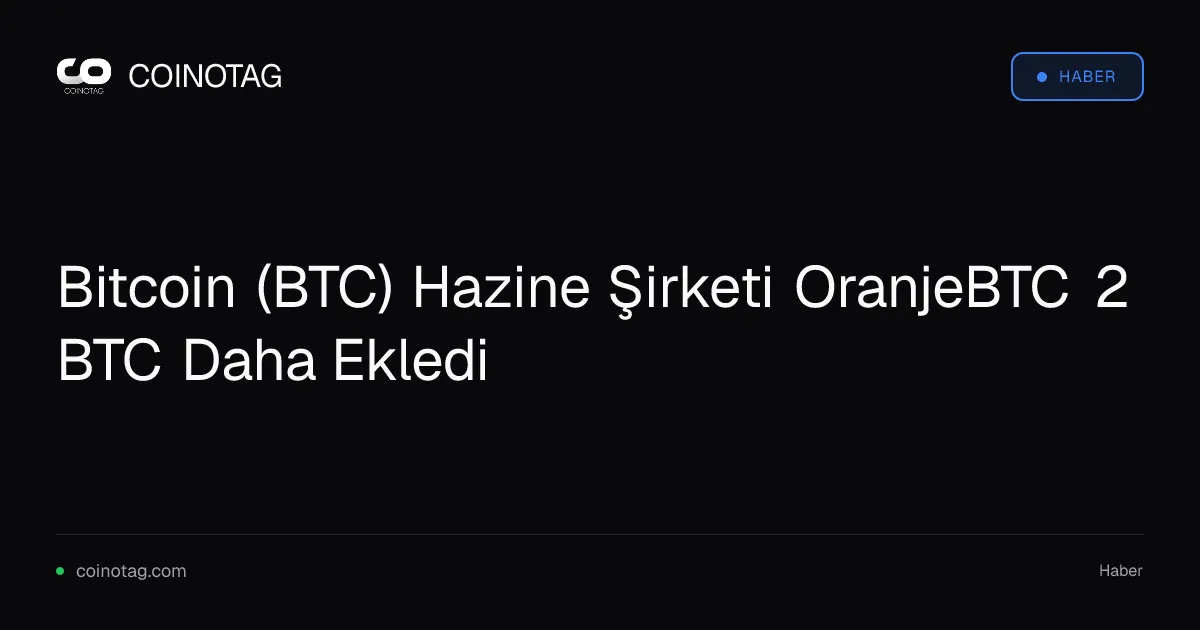 OranjeBTC, hazineye 2 BTC ekleyerek 3.950 BTC'ye ulaştı