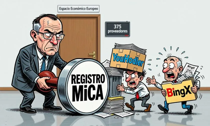 MiCA suma a BingX y YouHodler: el registro europeo llega a 375 proveedores
