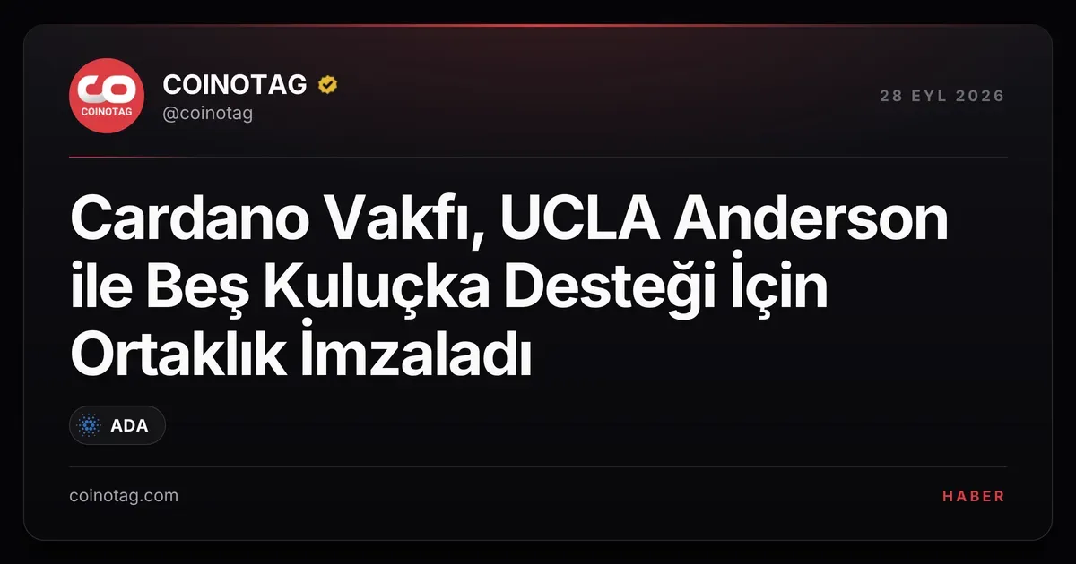 Cardano Vakfı, UCLA Anderson ile Beş Kuluçka Desteği İçin Ortaklık İmzaladı
