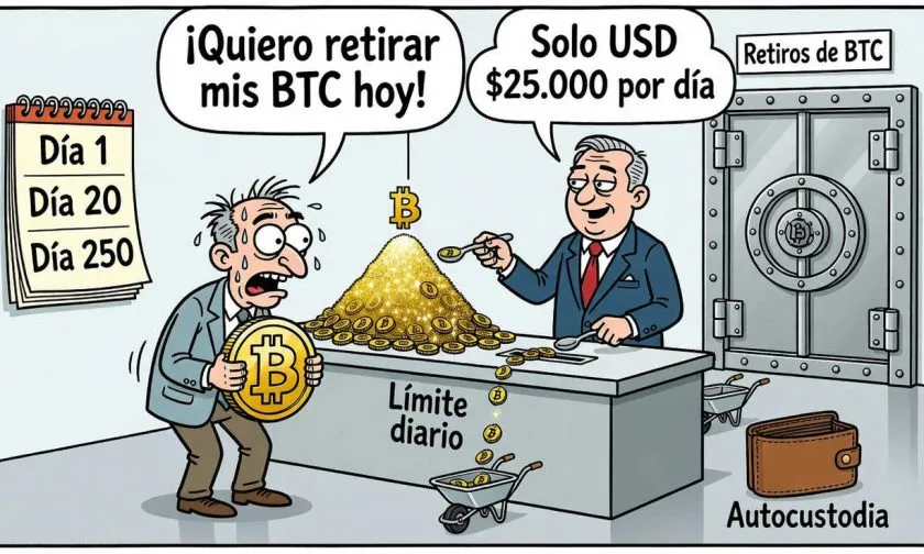 Límites de retiro en Fidelity podrían demorar meses la salida de grandes tenedores de BTC