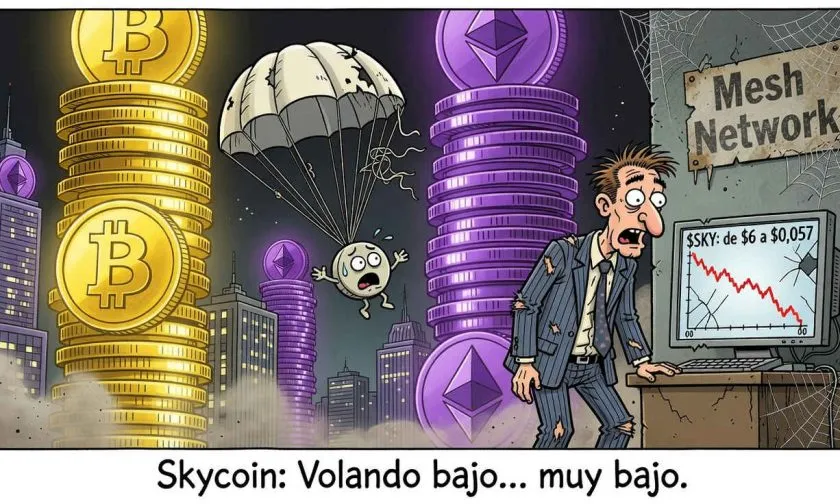 Skycoin ($SKY) agoniza con capitalización de USD $1,33 millones y repunte fantasmal del 2 %