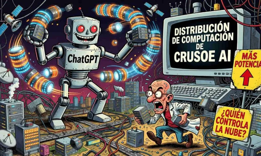 ChatGPT muestra una página sobre la distribución de computación de Crusoe AI
