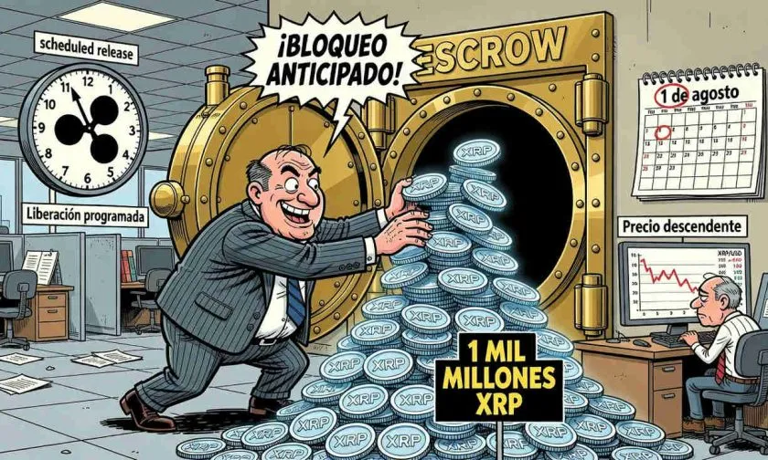 Ripple bloquea USD $741 millones en XRP antes de la liberación mensual de agosto